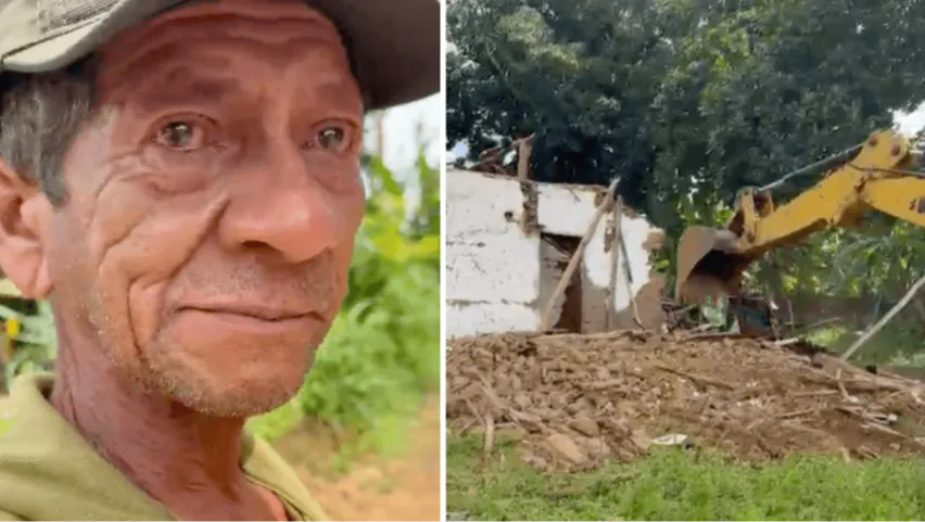 Seu Manoel, 60 anos, trabalhador rural de Tianguá (CE) que perdeu a casa nas chuvas